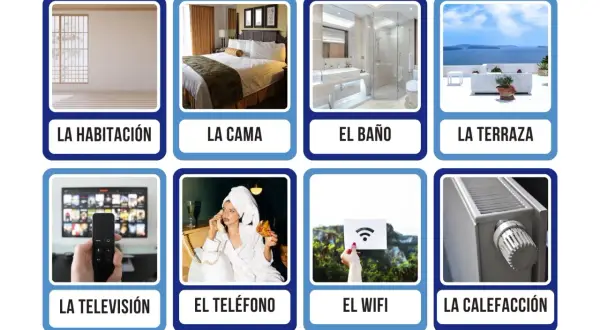 Rozmówki hiszpańskie: pokój, łóżko, łazienka, taras, telewizja, telefon, WiFi, ogrzewanie.