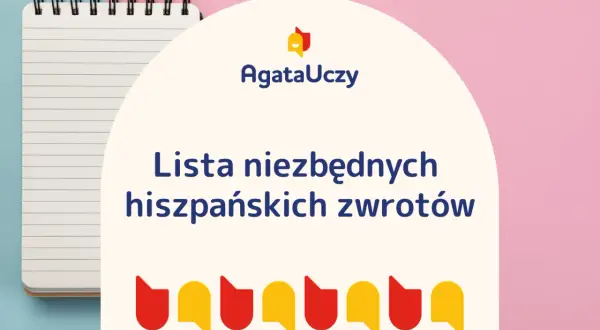 Lista niezbędnych hiszpańskich zwrotów od AgataUczy. Kolorowe dymki symbolizują naukę języka.