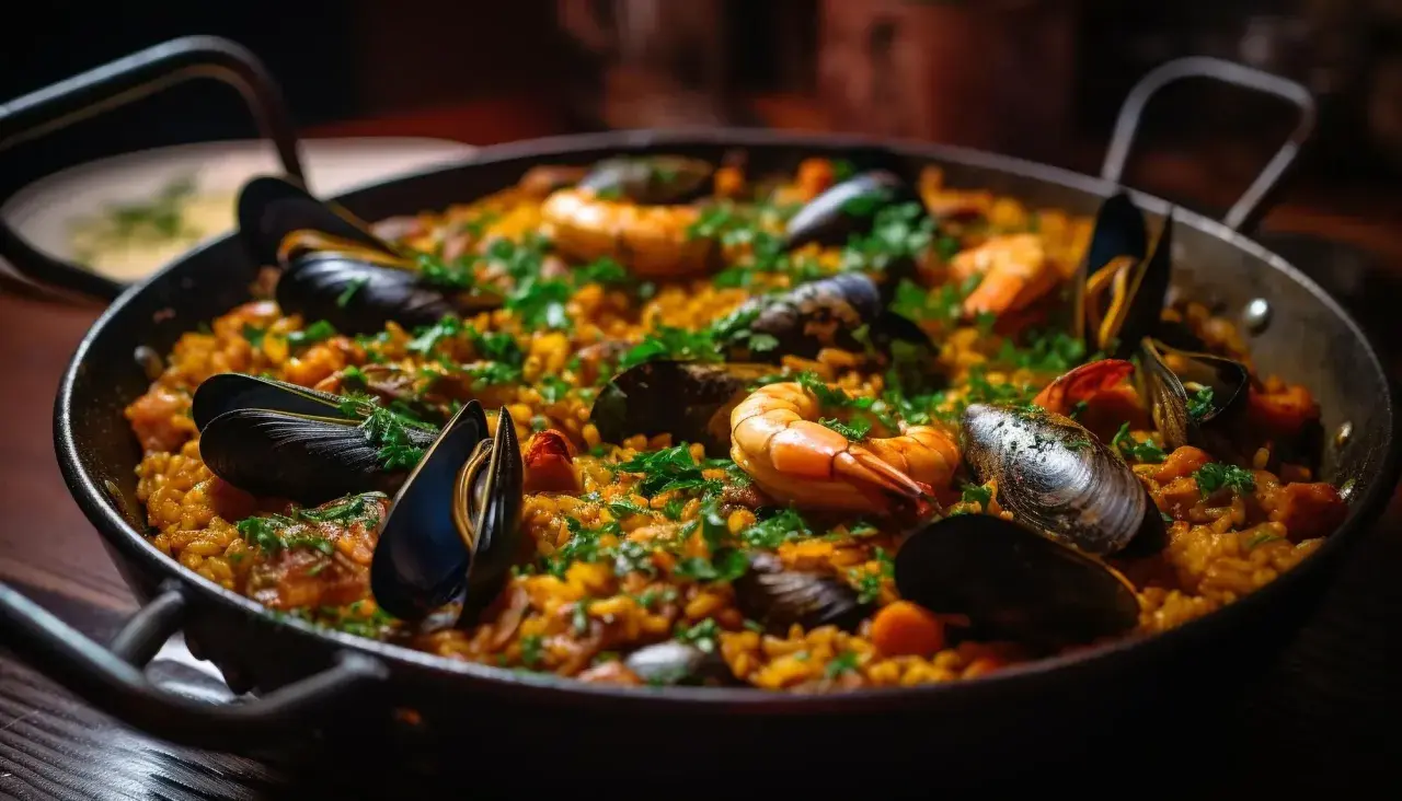 Aromatyczna paella z owocami morza, idealna na rodzinny obiad. Ten paella przepis oryginalny zachwyci każdego!
