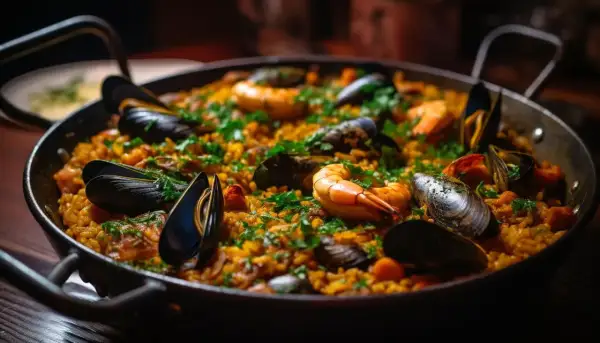 Aromatyczna paella z owocami morza, idealna na rodzinny obiad. Ten paella przepis oryginalny zachwyci każdego!